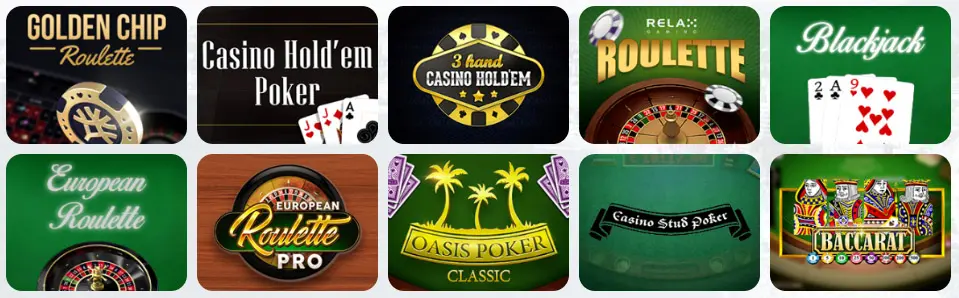 Giochi da tavolo al AZUR CASINO